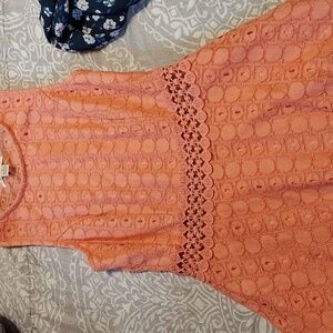 Francesca boutique brand miami eyelet dress zipper back open crochet waist